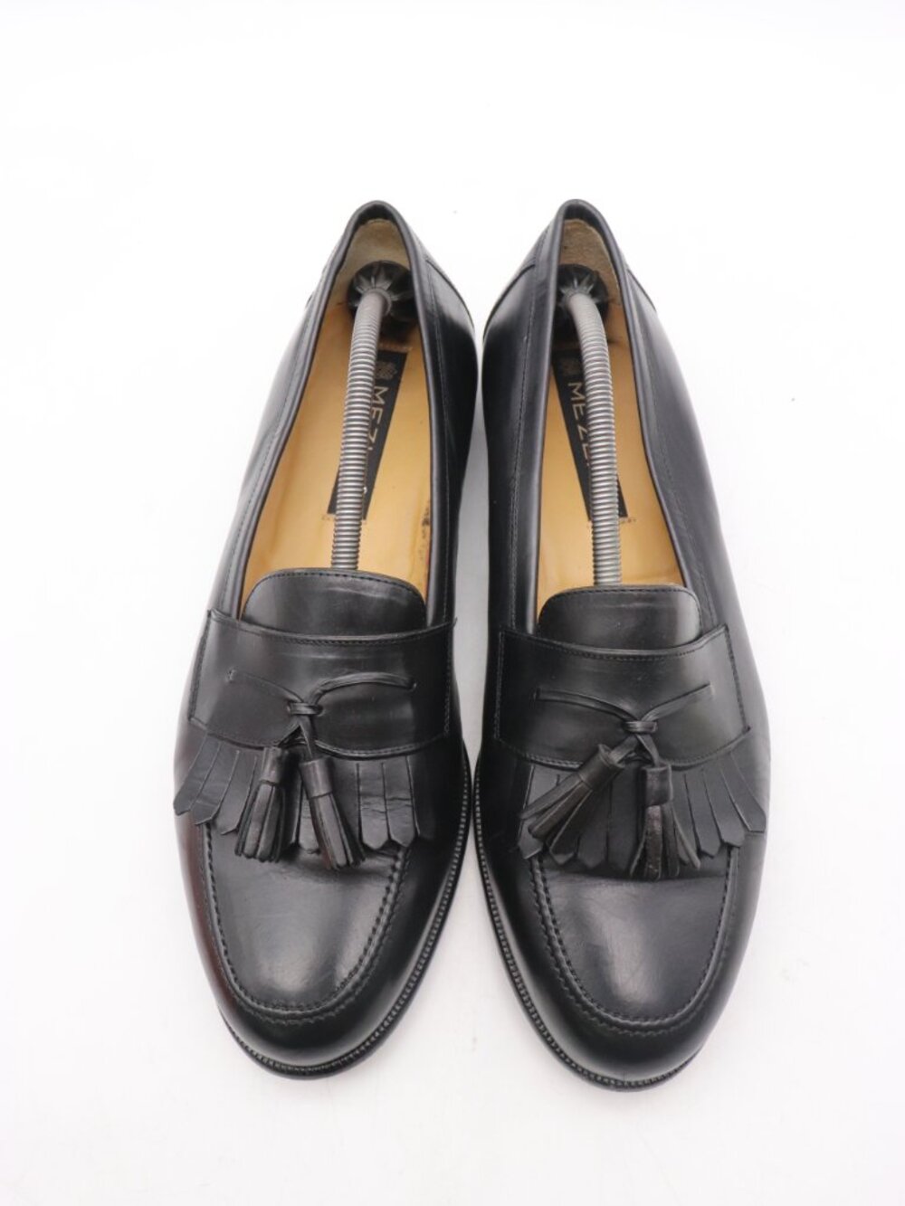 Mezlan Santander Shoes Men's Size 12 W Black Leather Tassel Loafers Dress